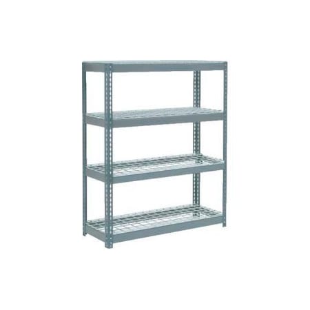 Extra Heavy Duty Shelving 48W X 18D X 72H With 4 Shelves, Wire Deck, Gry
